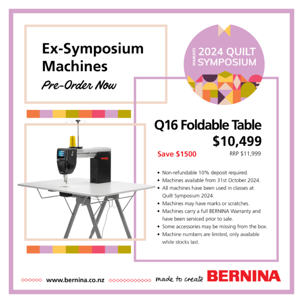 Ex Symposium Machines - BERNINA Q16 Foldable Table